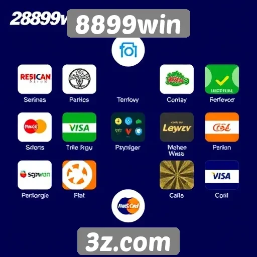 Ferramentas de pagamento disponíveis no 8899win